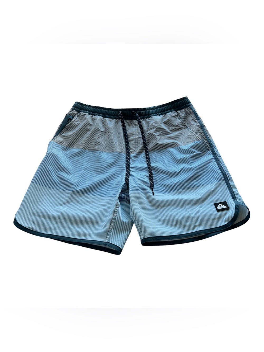Quiksilver Light Blue and Black Men's Swim Trunks